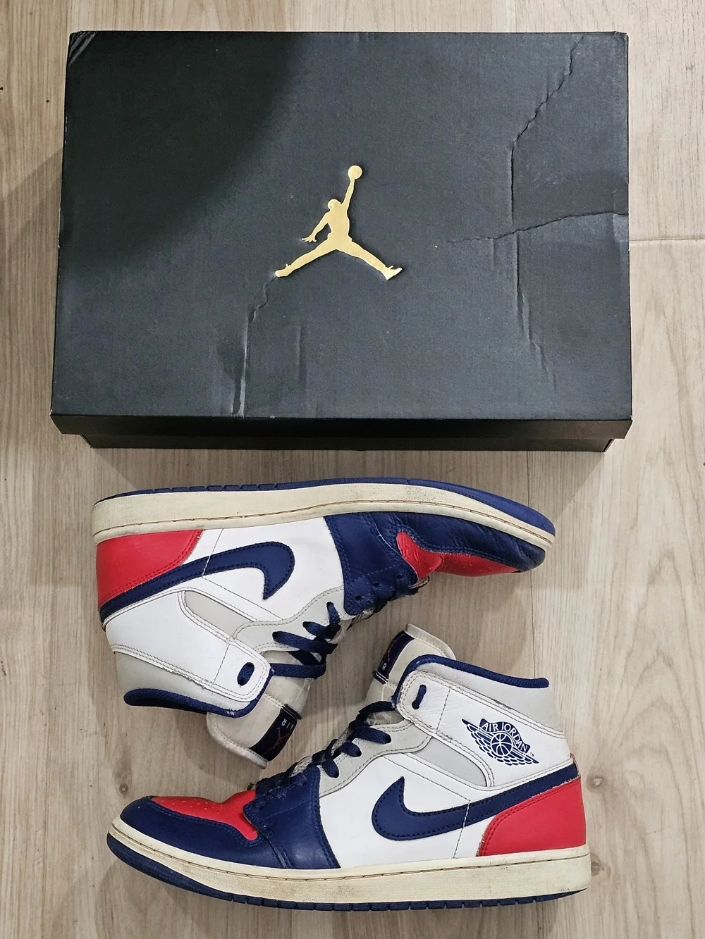 Jordan Mid Red White And Blue 4th Of July Sneakers 9.5